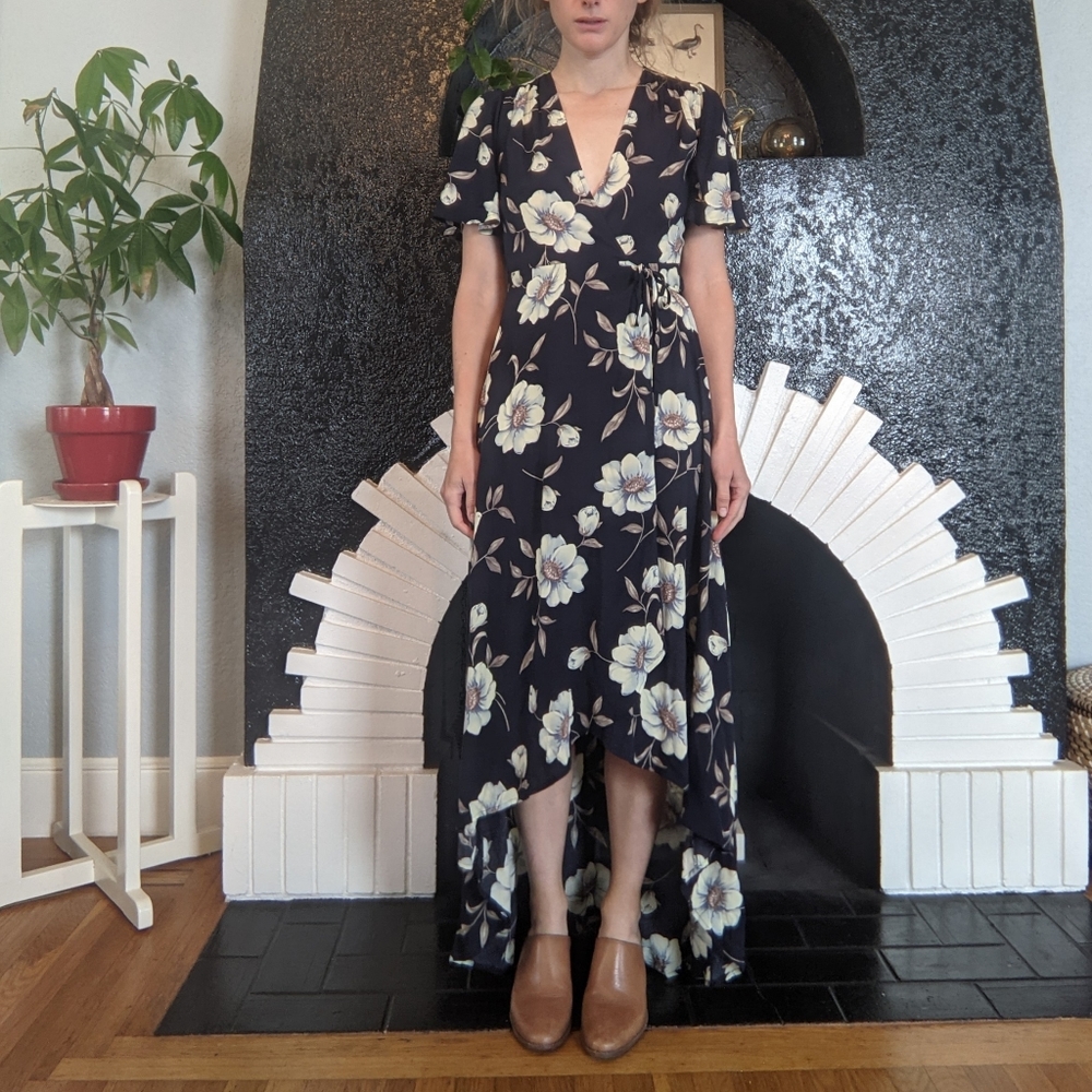 Azalea SF High-low Magnolia Print Wrap Dress